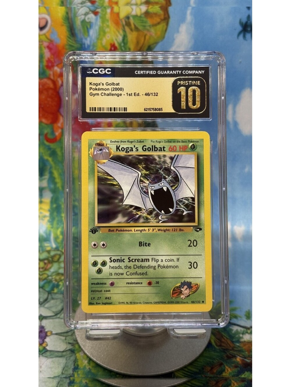 Koga’s Golbat Pokémon Gym Challenge 46/132 2000 1st Edition CGC Pristine 10